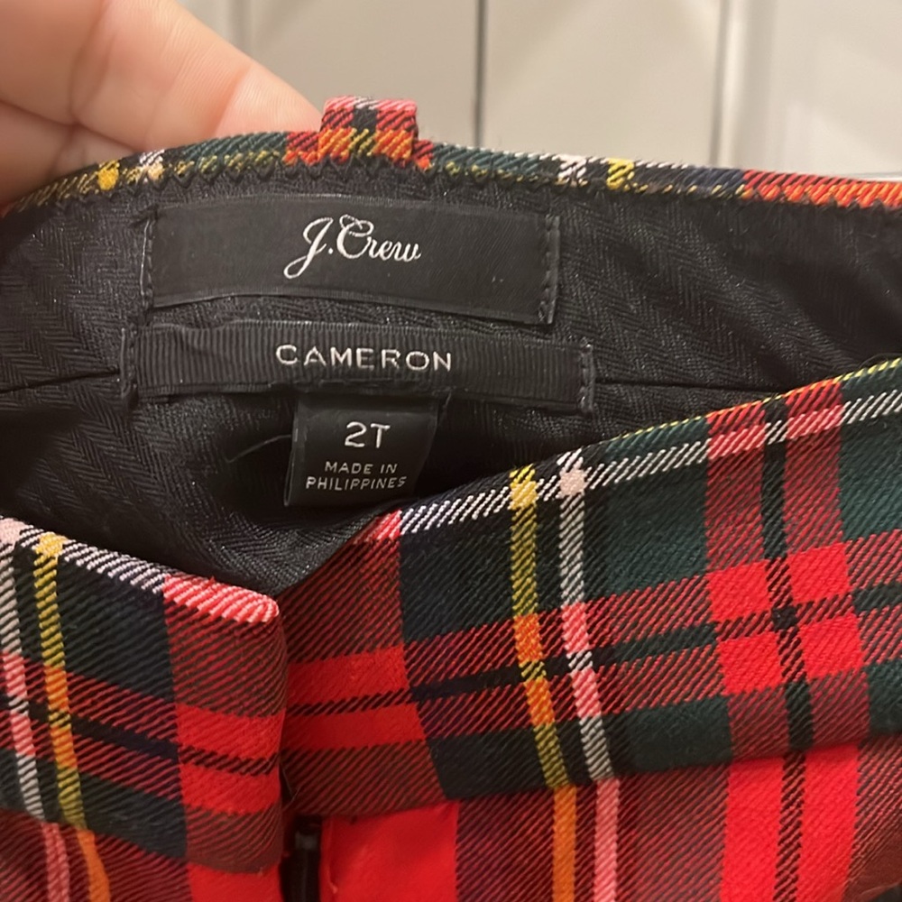 J CREW Cameron red tartan plaid pant size 2 tall. - Picture 3 of 3